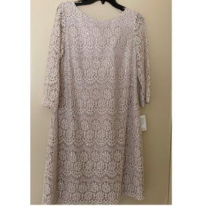JESSICA H | Sequin Lace Nude Shift Dress (Size 14)